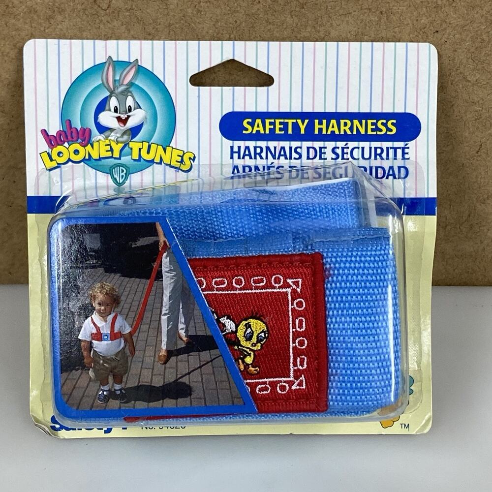 Baby Looney Tunes Safety 1st Harness Leash Sylvester Tweety Bird NOS 90’s Rare